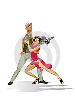 Beautiful romantic couple in passionate Latin American dances. Salsa festival. photo